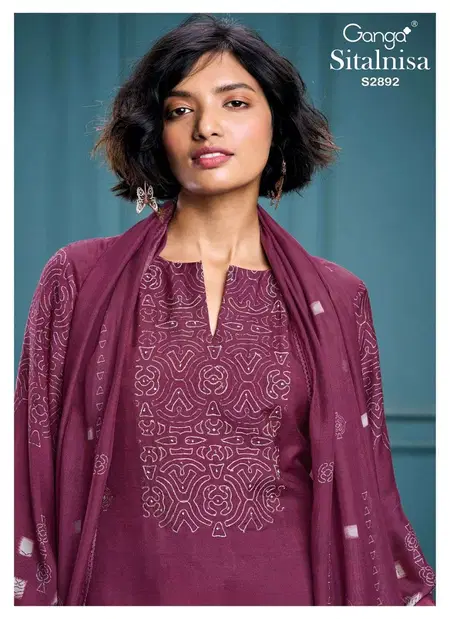 Sitalnisa 2892 By Ganga Bemberg Silk Embroidered Suit Wholesale Suppliers In Mumbai